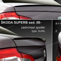 Zadní spoiler křídlo Škoda Superb II liftback -- rok výroby 03/2008-2013 Zadní spoiler křídlo Škoda Superb II liftback -- rok výroby 03/2008-2013