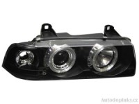 Přední světla (lampy) včetně blinkrů BMW 3 E36 4dv. -- rok výroby 92-99 černé s ANGEL EYES Přední světla (lampy) včetně blinkrů BMW 3 E36 4dv. -- rok výroby 92-99 černé s ANGEL EYES